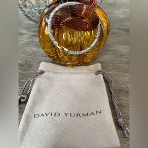David Yurman SS and 18k gold hook and eye bracelet